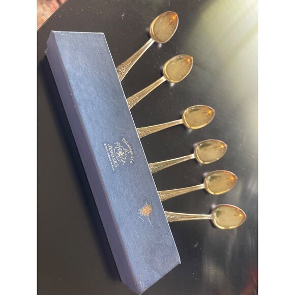 Newport Silver Plated Demi-Tasse Spoon Set Vintage Monogram Area - Picture 8 of 10